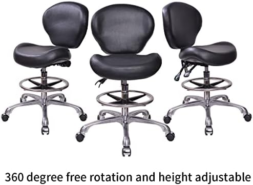 Mwosen Height прилагодливи столици за тркалање со потпирач за потпирачи и одмор, работа од дома, студио, стоматолошко, канцелариско
