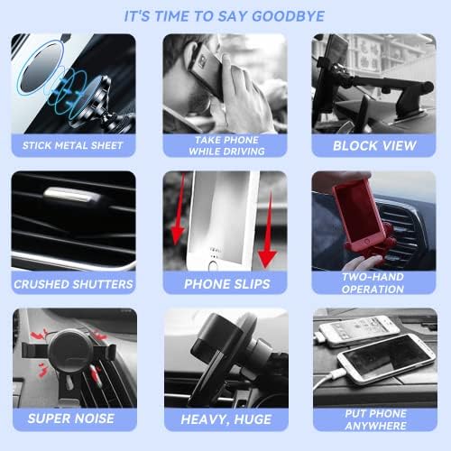 Носител на телефон со автомобил Kucok Mount Fit for Audi A3 2015-2020, Auto-Clamping Sense Auto Lock Air Fent Pent Tephin Stand One Hand Operation,