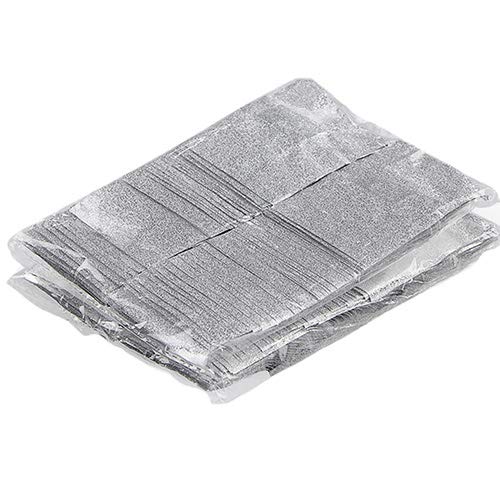 Греј990 100 Парчиња Отстранувач на лак За Нокти Натопете - Алуминиумска Фолија За Нокти Достапно Сребро-6,5 см х 9см