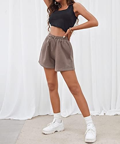 Ефан женски пот шорцеви летни обични удобни удобни високи половини салон шорцеви памучни шорцеви со џебови 2023