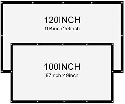 Zhuhw задебелен преносен 100 120 инчи 16: 9 екранот на проекторот е екран за монтиран екран за проектор за проектори