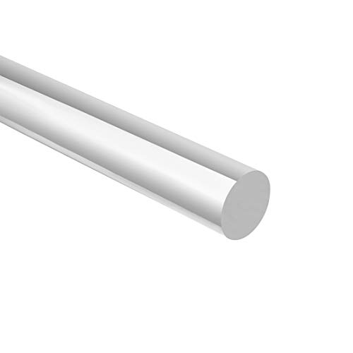 Акрилна тркалезна шипка Uxcell, дијаметар од 5 мм со должина од 20 инчи, чиста, цврста пластична PMMA лента со стапчиња 2 парчиња