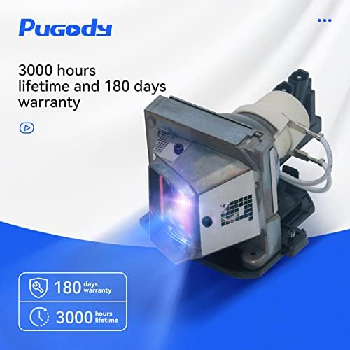 Pugody 330-6581 1510x 1610x 1610HD Заменски проектор за лампи за ламба за Dell 1510x 1610x 1610HD 725-10229 KFV6M Премиум за квалитет