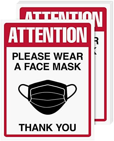 Носете знак за маска за лице, рефус на временски услови, отпорни на вода и солза - знаци за здравствена безбедност за домови, училишта,