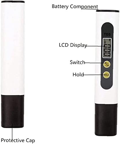 YUESFZ прецизен тестер за квалитет на вода LCD -тестирање на екранот со две клучеви Бела мерач за тестирање на вода за пиење Практичен