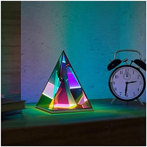 Jydqm коцка табела за ламба акрилен триаголник LED ноќна светлина креативна биро за ламба декоративна за канцеларија домашна спална