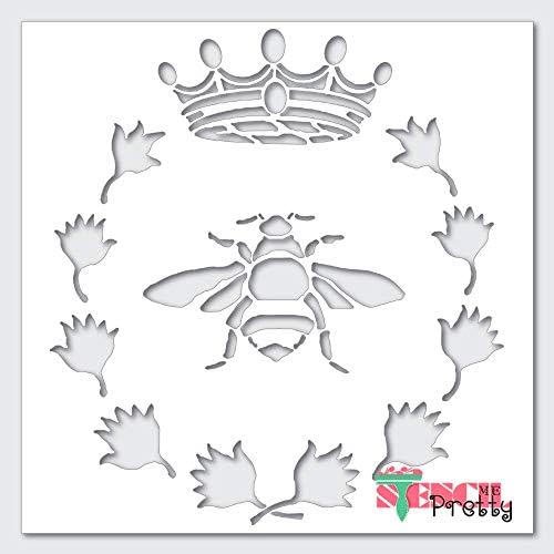 Кралицата пчела француска матрица - излитена DIY гроздобер мебел wallид занаетчиски образец Најдобри винил големи матрици за сликање