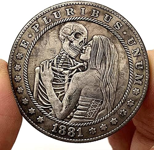 1881 Скитници Монета Черепот Љубов Омилена Сребрена Монета Комеморативна Монета Среќа Монета Предизвик Монета Биткоин Колекционерски Монета