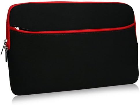 Case Boxwave Case компатибилен со MobileDemand Xtablet T1180 - мекото количество со џеб, мека торбичка неопрена покривка на патент џеб - џет црна