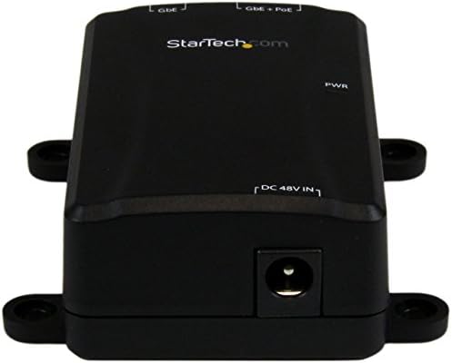 Startech.com 1 Порт Гигабит Мидспан - POE+ инјектор - 802.3AT и 802.3AF - моќност на wallидот над адаптерот за инјектор на Етернет, црна