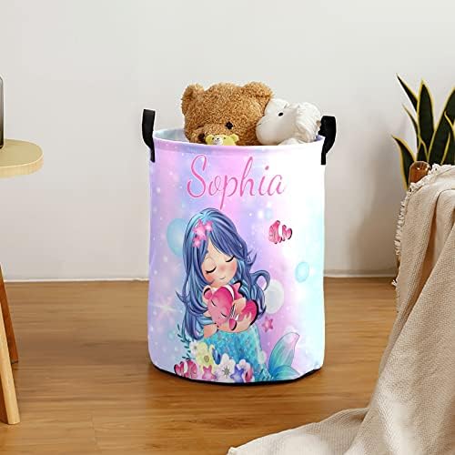 Персонализирана корпа за перење за бебиња за момчиња Девојки Обичај за перење алишта со рачка што може да се сруши организатор за складирање