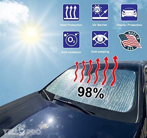 Pelopro Custom Fit Automotive Confertive Front Whindshield Sunshade за 2007 2008 2009 2010 2012 2012 2012 2014 2015 2015 2017 Jeep