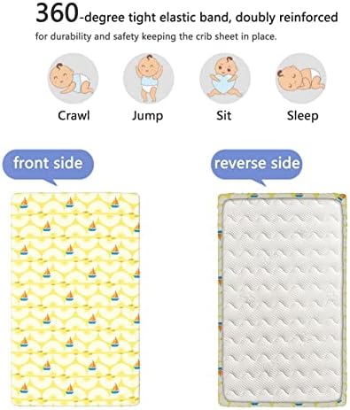 Расадник тематски опремени мини чаршафи за креветчиња, преносни мини креветчиња со ултра меки материјали за креветчиња за девојчиња или момче,