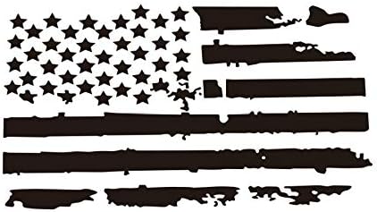 Налепница на потресено американско знаме, 35 инчи, траен винил - САД патриотски аспиратор, хауба, браник со камиони, ид