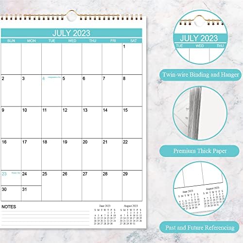 Ѕиден Календар 2023-2024, Трае од јули 2023 до јуни 2024 година, Ѕиден Календар Со список со задачи, Календар Од 12 Месеци, Ѕиден
