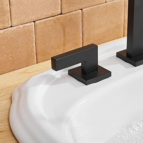 BWE широко распространета тапа за бања 3 дупки мат црна боја со појава на мозоци со склопување на прелевање и тапаци за бања за мијалник