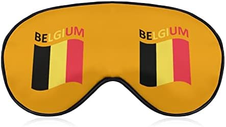 Знаме На Белгија Мека Маска За Очи Покријте Ефикасно Засенчување Удобност На Очите Маска за Спиење Со Еластична Прилагодлива Лента