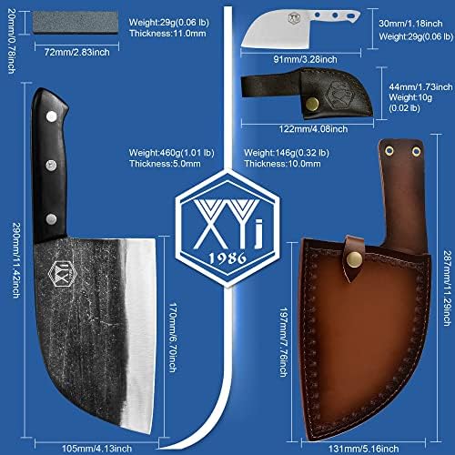 XYJ Целосна Танг Кујна Ножеви Рачно Изработени Фалсификување Месар нож Српски Готвач Нож За Кујна Кампување или Отворено СКАРА