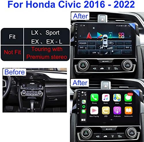 COGAMICHI Android Автомобил Стерео Безжичен CarPlay Android Auto за Honda Civic -2022 2GB+32GB Окта Основни Автомобил Радио