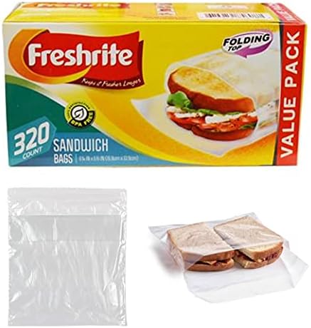 320 Кт Свитка Врвот Сендвич Кеси Храна Складирање Закуска Еднократно Бпа Слободен Вредност Пакет Бела