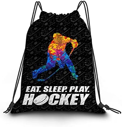 Јадете спиење игра хокеј цртање ранец спорт спортски хокеј панк -жица вреќа со ситни торбички подароци за теретана за пливање јога