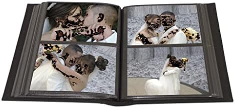 Фото албуми 4x6 200 Фото џебови, 2 на страница хоризонтално, персонализирана рамка за покривка PU кожа, забавна семејна фото -книга,