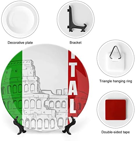 Римско колосеум италијанско знаме гроздобер дизајн коска Кина декор плоча со штанд декоративна плоча дома мачка-плоча