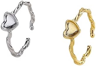Twist Love Ring Fashion Fashionенска личност ткаена изопачена жица во форма на срцева прстен злато позлатен обичен прстен трендовски