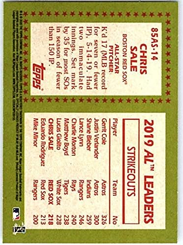 2020 Топпс 1985 35-годишнина Ол-arsвезди 85AS-14 Крис Продажба Бостон Ред Сокс МЛБ Бејзбол Трговска картичка