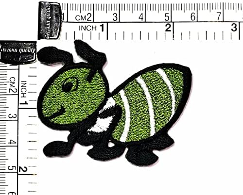 Кленплус 2 парчиња. Малиот Мравка Зелен Инсект Лепенка Цртан Филм Деца Деца Налепници Занаети Уметност Поправка На Шиење Везено Железо На Шие На