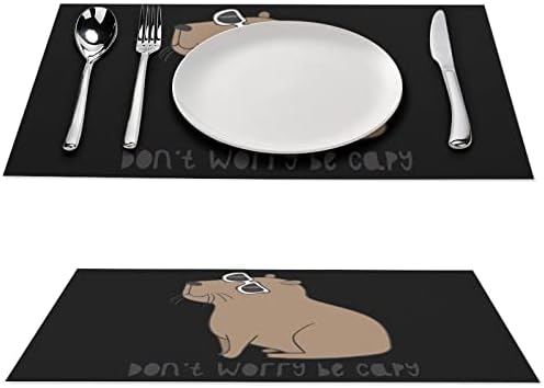 Не грижете се за слатки Capybara PVC маса за маса што може да се перат за подлога за табели за табели за трпезариска маса за