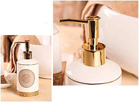 SOAP Диспензерот за шишиња за шишиња за шишиња, тркалезен керамички 5-парчен сапун за диспензерот за домаќинства, бања тоалети со