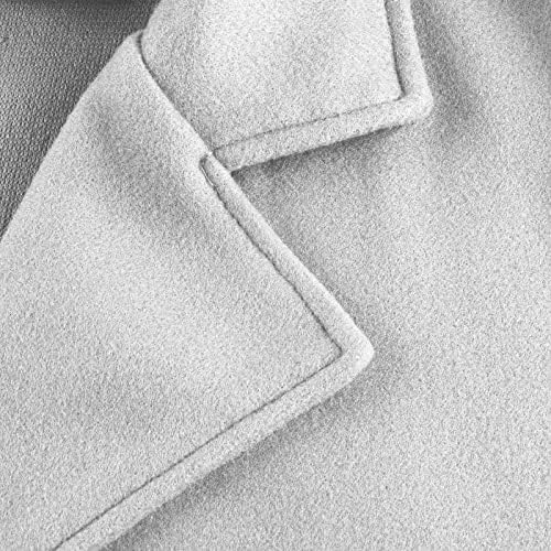 Женска зимска волна палто 2023 година, копче за лежење со долга цврста боја волна, мешавина од слој лабава палто со палто со