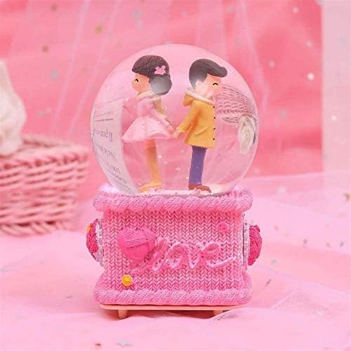 Huangxing - Музичка кутија блескава декорација на десктоп со кристална топка со светла подарок музички кутија играчка играчка играчка играчка