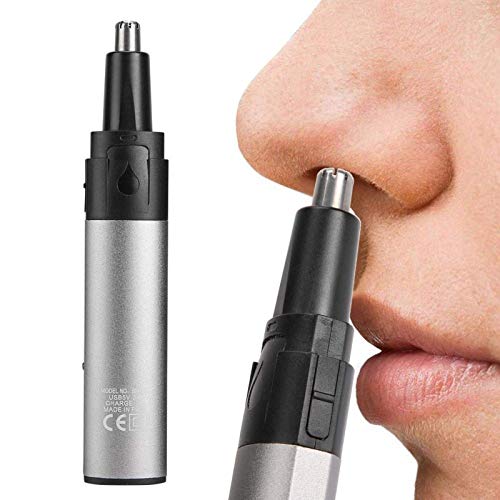 Uxsiya нос тример за коса USB полнење електричен нос за коса Тример преносен нос за коса за мажи и жени сребрена сива боја