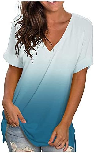 Женски врвови фустани случајни, кратки ракави обични летни врски удобност тинејџерски графички тренинг смешна маица блуза