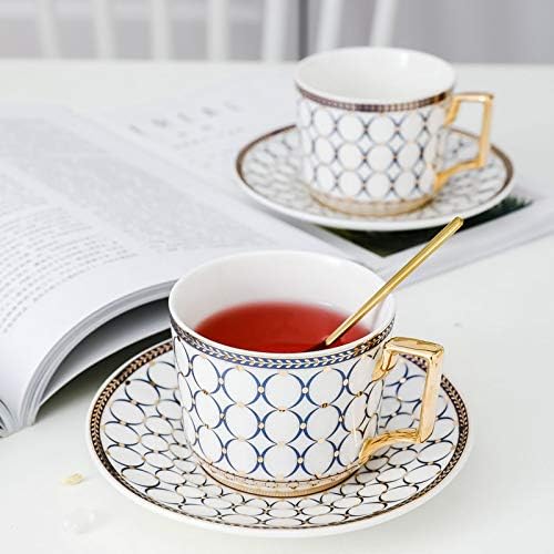 Shypt чајник керамички чај сет тенџере со тенџере со котел отпорен на топлина инфузер булиоар, чаши за кафе, чаши чаши златна рачка
