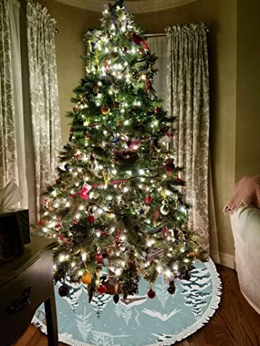 КСОЛАР Божиќно Дрво Здолништа Големи 48 Снежни Елени Борови Дрвја, Внатрешни Божиќни Украси На Отворено Дрво За Зимска Забава Празник Нова