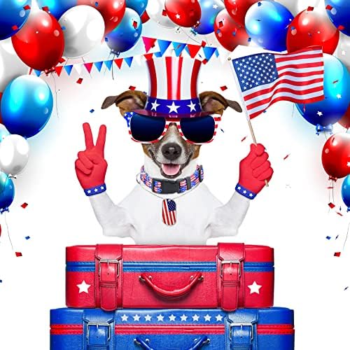 6 Еез Јаки За Кучиња За Денот На Независноста Јака За Куче Со Печатење Американско Знаме Патриотска Јака За Кучиња 4 јули Прилагодлива