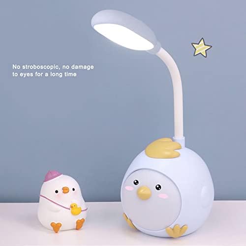 Hztyyier USB -ламба LED биро за ноќна светлина Флексибилна ламба за маса во боја со симпатична база за пилешко за биро за спални соби во кревет