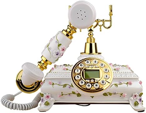 Ретро гроздобер Телефонски кабел Телефонски фиксни старомодни- високо-антички антички телефон за домашна канцеларија Декоративен, кабел