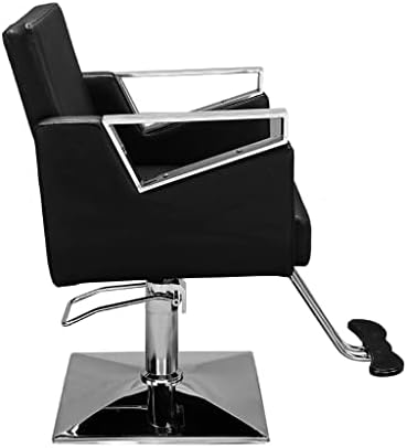 Wykdd Square бербер стол за убавина опрема PVC кожа црна лесна асфера чиста 74x60x90/105cm