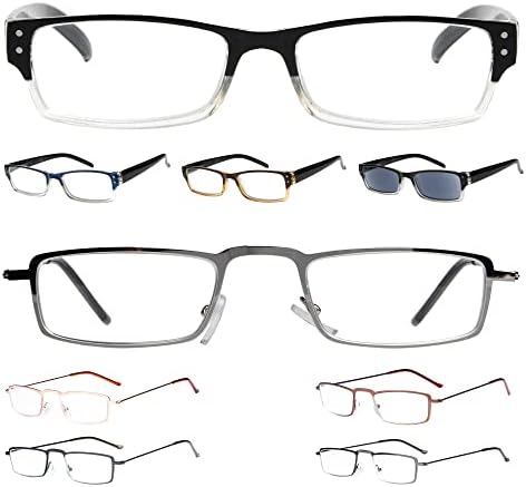 Очен пипер Заштедете 10% На Комплет 4 Пакет Класични Очила За Читање За Жени И Мажи и 5 Спакувани Читатели на Половина Око +3.00