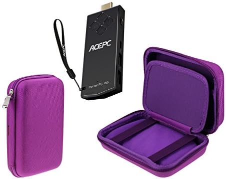 Navitech Purple Hard Carry Case Mini Stick Sick Looder компатибилен со ACEPC W5 компјутерски стап