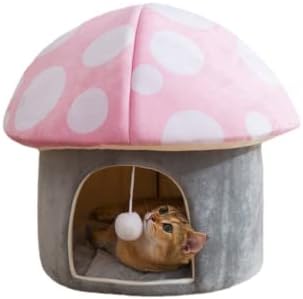 Ssdhua Мачка Гнездо Печурки Форма Мачка Куќа Полу-Затворен Пештера Стил Топла Мачка Куќа Отстранлив И Перат Мека Мачка И Куче