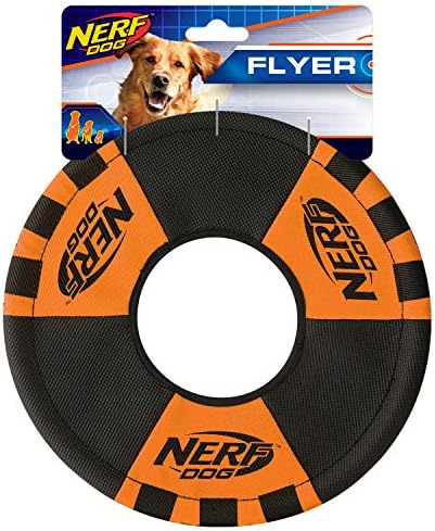 Nerf Dog Trackshot Folss и Tug Ring Dog Toy, лесна, издржлива и отпорна на вода, 9 инчи, за средни/големи раси, единечна единица, зелена/црна
