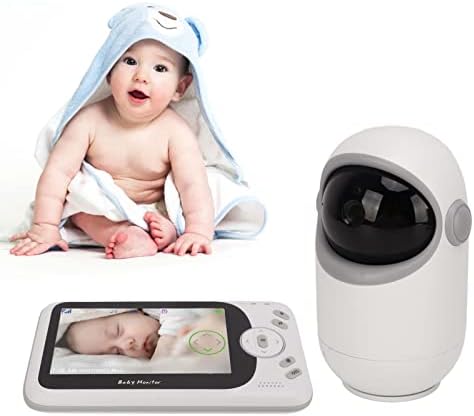 Бебе монитор, музичка функција ноќна визија 2-насочен интерком 4,3 инчи видео за бебиња со адаптер за домашна моќност