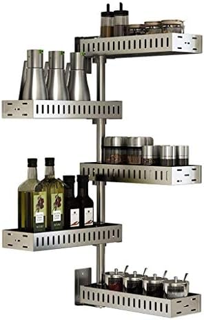 Пол за складирање на кујни за домаќинства, кујнски лавици/ 5 слој за зачинување шише за складирање шишиња за складирање на решетката за инсталација