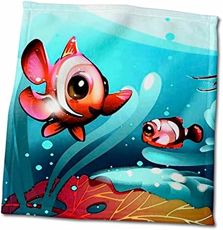 3drose слика на насликана симпатична корална риба во аква вода - крпи