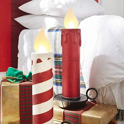 Раз 22,5 Инчи Голем Треперлив Пламен Црвен Сјај Божиќна Свеќа-Празнична Декорација